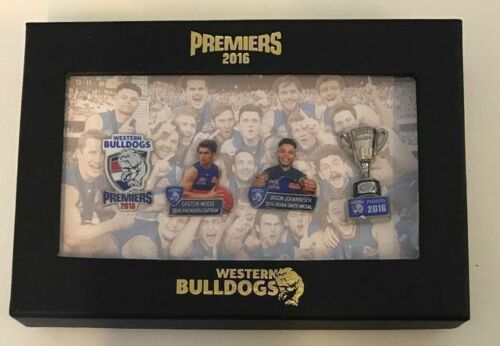 Western Bulldogs 2016 AFL Premiers Set of 4 Pin Badges in Presentation Box