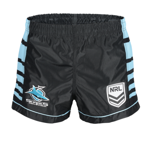 Cronulla Sharks NRL Team Tidwell Mens Adult Black Supporter Shorts