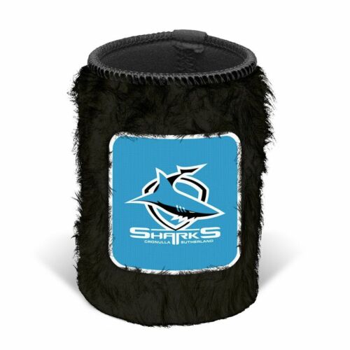 Cronulla Sharks NRL Team Logo Fluffy Furry Can Cooler Drink Stubby Holder