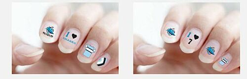 Cronulla Sharks NRL Team Logo Colour Finger Toe Nail Art Decal Stickers Gel or Polish