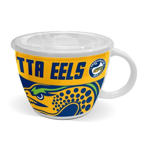 Parramatta Eels NRL Team Large Ceramic Soup Bowl Mug With Lid