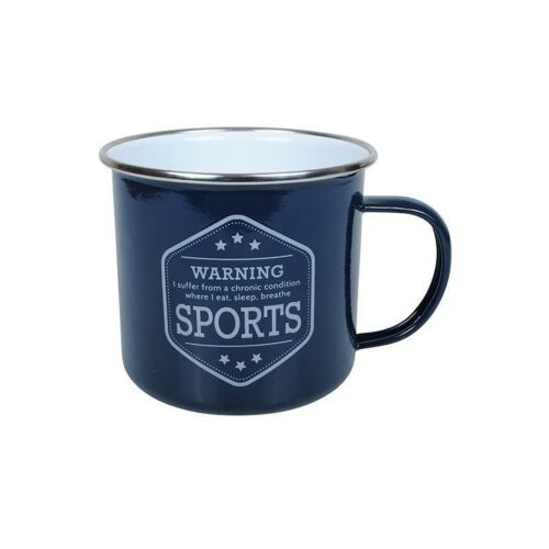 Sports Warning Enamel Mug Cup Travel Camping Accessory 