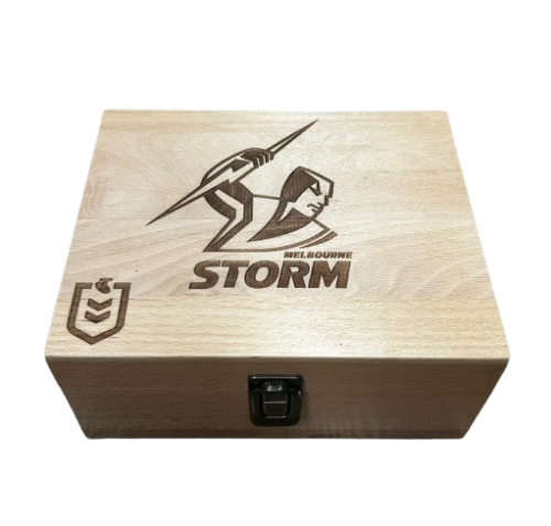 Melbourne Storm NRL Team Whisky Whiskey Stone Set With Tongs In Gift Box