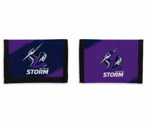 Melbourne Storm NRL Team Logo Nylon & Velcro Sports Wallet 
