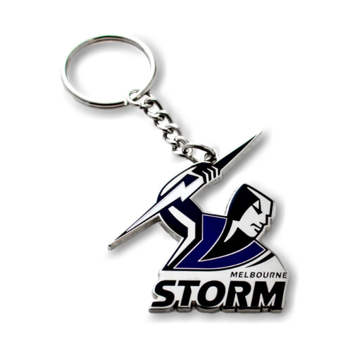 Melbourne Storm NRL Metal Team Logo Key Ring Keyring Chain 