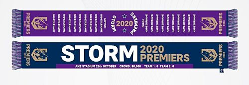 Melbourne Storm NRL 2020 Premiers Football Scarf Commemorative Collectors Item 
