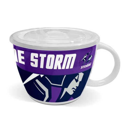 Melbourne Storm NRL Team Large Ceramic Soup Bowl Mug With Lid