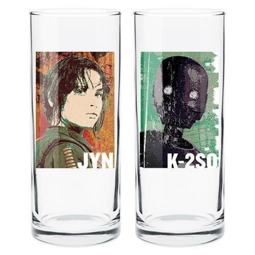 Star Wars Jyn & K2SO Set Of 2 Hi Ball Drinking Glasses In Gift Box
