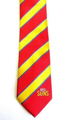 Gold Coast Suns Thick Striped Neck Dress Tie Mens AFL Logo Mens