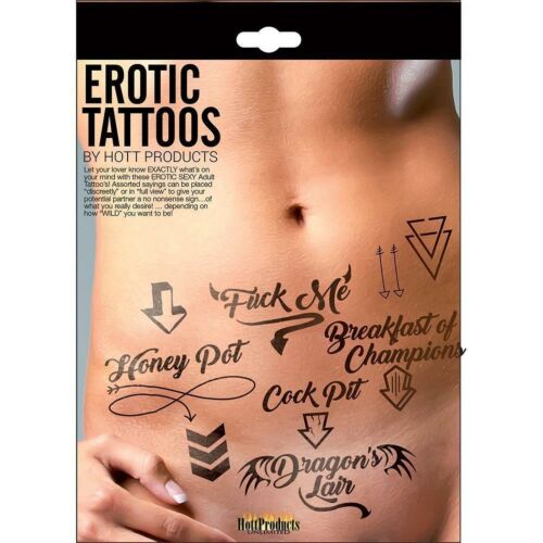 Erotic Tattoo Assorted Sheet Fake Tattoos Adults Only 