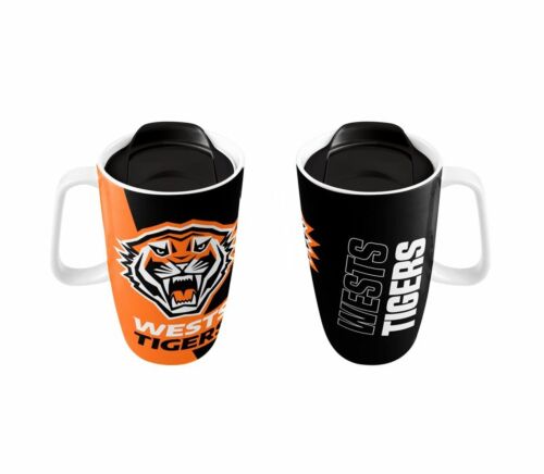 Wests Tigers NRL Team Logo 500mL Ceramic Travel Mug With Handle