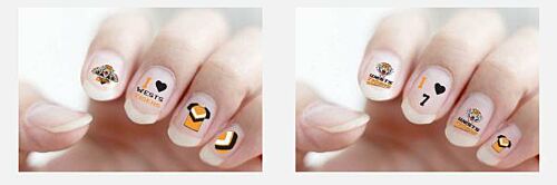 Wests Tigers NRL Team Logo Colour Finger Toe Nail Art Decal Stickers Gel or Polish