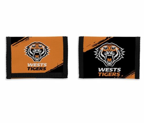 Wests Tigers NRL Team Logo Nylon & Velcro Sports Wallet 