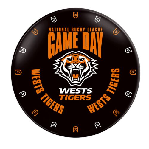 Wests Tigers NRL Team Logo Plastic Melamine Game Day 20cm Snack Plate 