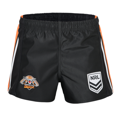 Wests Tigers NRL Team Tidwell Mens Adult Black Home Supporter Shorts