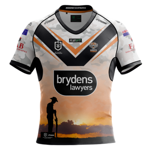 Wests Tigers 2023 Gray-Nicholls NRL Team Mens Adult ANZAC Round Commemorative Jersey