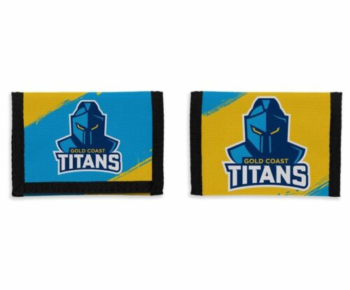 Gold Coast Titans NRL Team Logo Nylon & Velcro Sports Wallet 