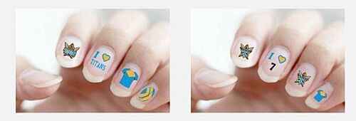 Gold Coast Titans NRL Team Logo Colour Finger Toe Nail Art Decal Stickers Gel or Polish