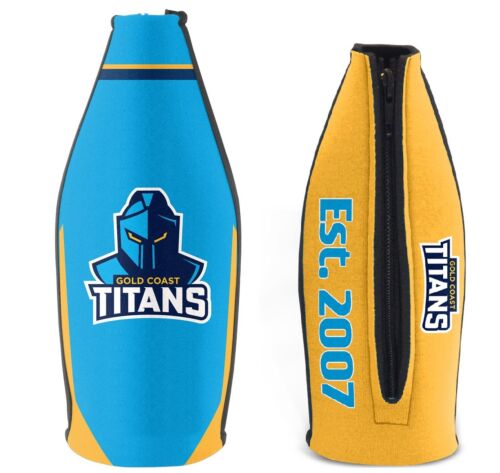 Gold Coast Titans NRL Long Neck Tallie 750ml Beer Bottle Holder Cooler