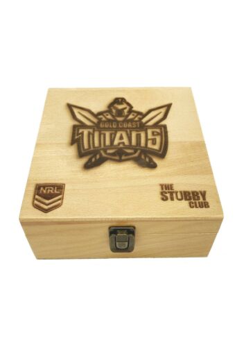 Gold Coast Titans NRL Team Whisky Whiskey Stone Set With Tongs In Gift Box