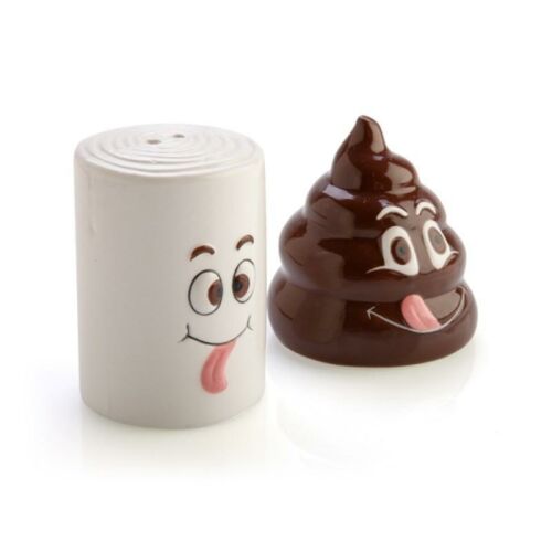 Koolface Poo & Toilet Paper Ceramic Salt & Pepper Shaker Set 