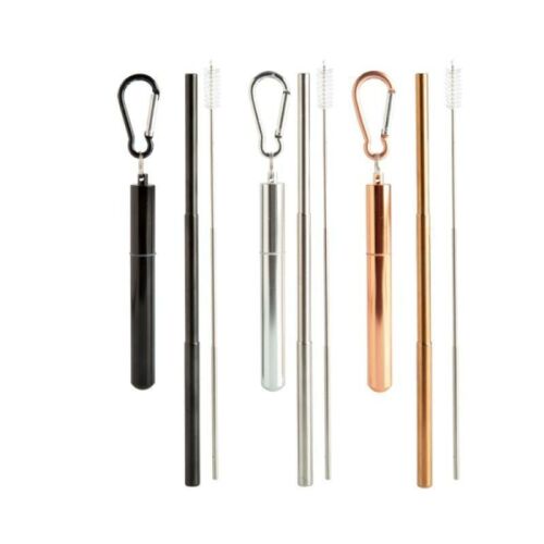 Eco To Go Extendable Straw & Brush Travel Kit Assorted Colours
