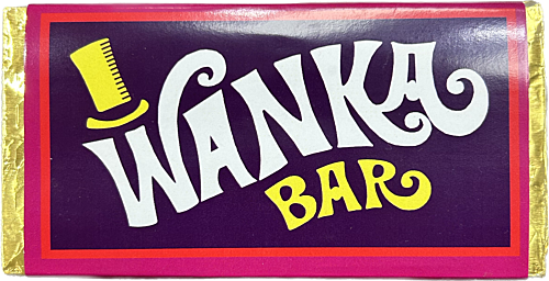 Wanka (Wonka) Bar 50g Edible Milk Chocolate Bar FIND A GOLDEN TICKET - FOR A CHANCE TO WIN A FAMILY TRIP TO ANY DISNEYLAND ANYWHERE IN THE WORLD