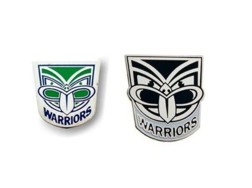 Set of 2 New Zealand Warriors NRL Team Heritage Logo Collectable Lapel Hat Tie Pin Badge + Team Logo Pin Badge