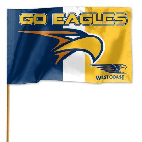 West Coast Eagles AFL Game Day Supporter Flag on Stick 