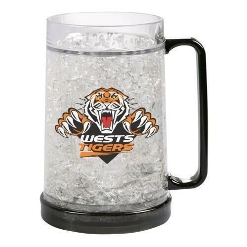 Wests Tigers NRL Team Logo Gel Ezy Freeze Mug Stein Drinking Plastic Cup