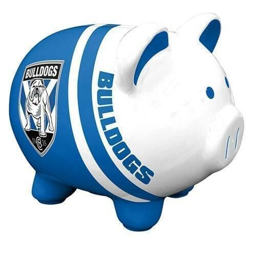 Canterbury Bulldogs NRL Team Logo Piggy Bank Money Box With Coin Slot