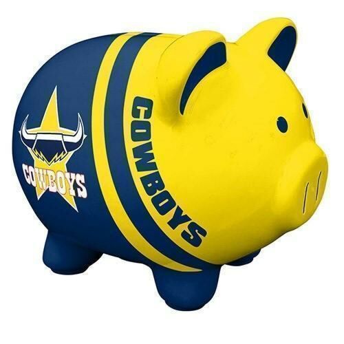 North Queensland Cowboys NRL Team Logo Piggy Bank Money Box With Coin Slot
