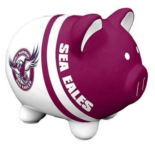 Manly Sea Eagles NRL Team Logo Piggy Bank Money Box With Coin Slot