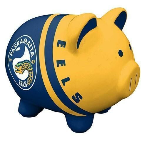 Parramatta Eels NRL Team Logo Piggy Bank Money Box With Coin Slot