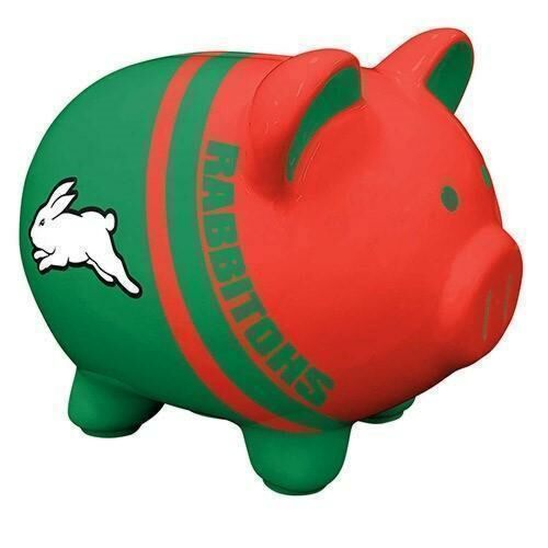South Sydney Rabbitohs NRL Team Logo Piggy Bank Money Box With Coin Slot