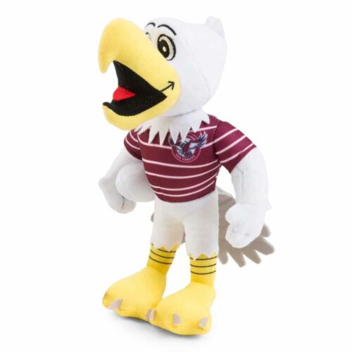 Manly Sea Eagles NRL Team Mascot Plush Toy Character With Football 27cm
