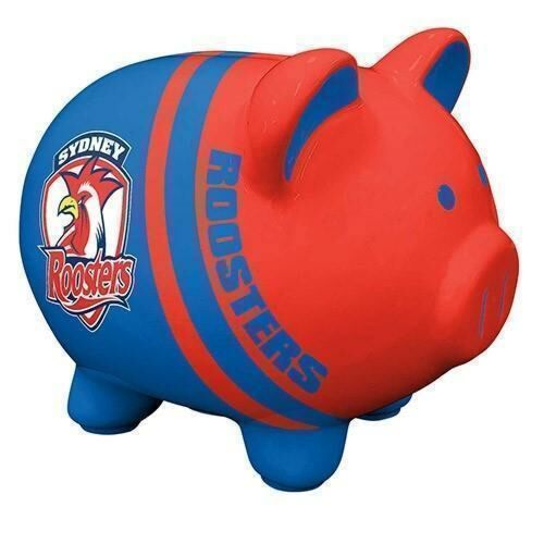 Sydney Roosters NRL Team Logo Piggy Bank Money Box With Coin Slot