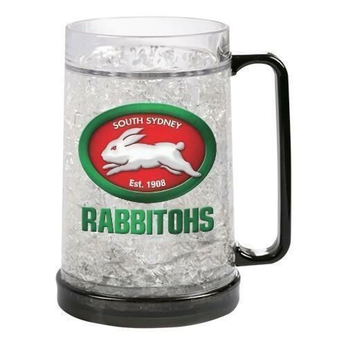 South Sydney Rabbitohs NRL Team Logo Gel Ezy Freeze Mug Stein Drinking Plastic Cup