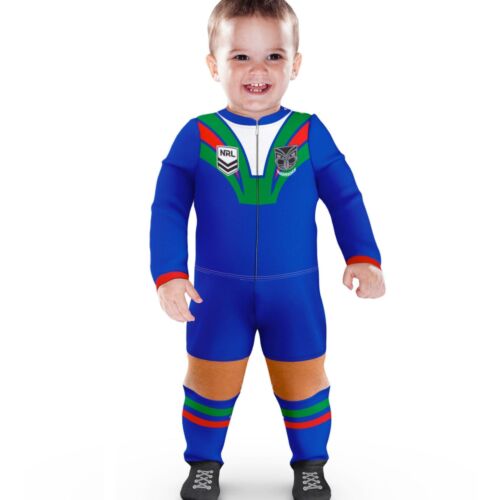 New Zealand Warriors NRL Team Logo 2002 -  2020 Long Sleeve Full Footy Suit Footysuit Onesie Baby Toddler 