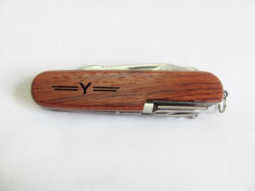 Y   Name Personalised Wooden Pocket Knife Multi Tool With 10 Tools / Accessories