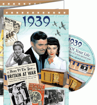 1939 Time Of Your Life - A Fabulous Visual History Of A Very Special Year - Deluxe Greeting Card & Full Length DVD Birthday