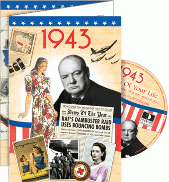 1943 Time Of Your Life - A Fabulous Visual History Of A Very Special Year - Deluxe Greeting Card & Full Length DVD Birthday
