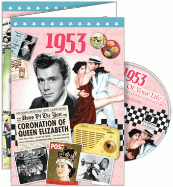 1953 Time Of Your Life - A Fabulous Visual History Of A Very Special Year - Deluxe Greeting Card & Full Length DVD Birthday