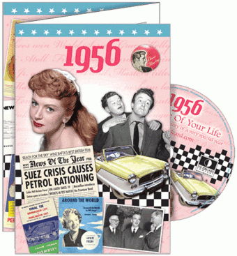 1956 Time Of Your Life - A Fabulous Visual History Of A Very Special Year - Deluxe Greeting Card & Full Length DVD Birthday