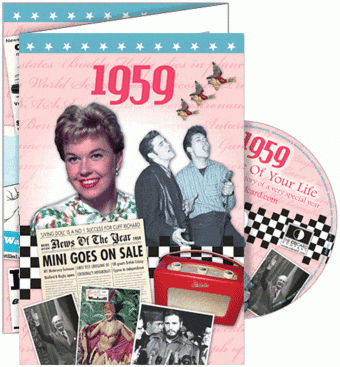 1959 Time Of Your Life - A Fabulous Visual History Of A Very Special Year - Deluxe Greeting Card & Full Length DVD Birthday