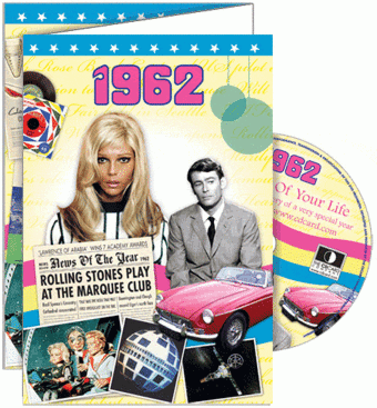 1962 Time Of Your Life - A Fabulous Visual History Of A Very Special Year - Deluxe Greeting Card & Full Length DVD Birthday