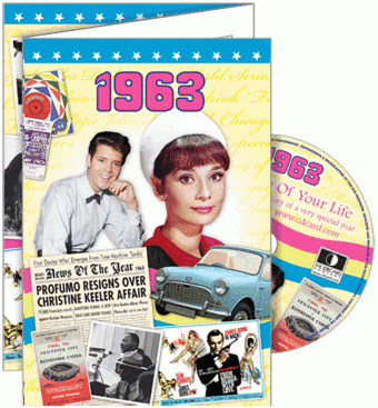 1963 Time Of Your Life - A Fabulous Visual History Of A Very Special Year - Deluxe Greeting Card & Full Length DVD Birthday
