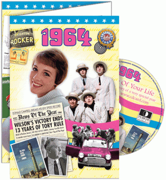 1964 Time Of Your Life - A Fabulous Visual History Of A Very Special Year - Deluxe Greeting Card & Full Length DVD Birthday