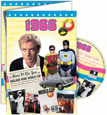 1966 Time Of Your Life - A Fabulous Visual History Of A Very Special Year - Deluxe Greeting Card & Full Length DVD Birthday