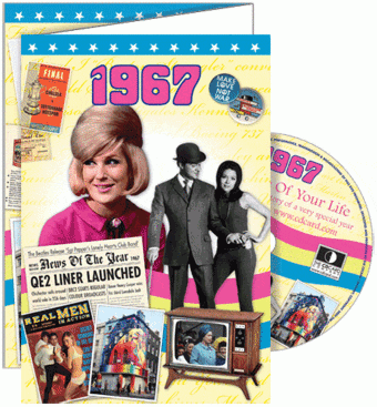 1967 Time Of Your Life - A Fabulous Visual History Of A Very Special Year - Deluxe Greeting Card & Full Length DVD Birthday